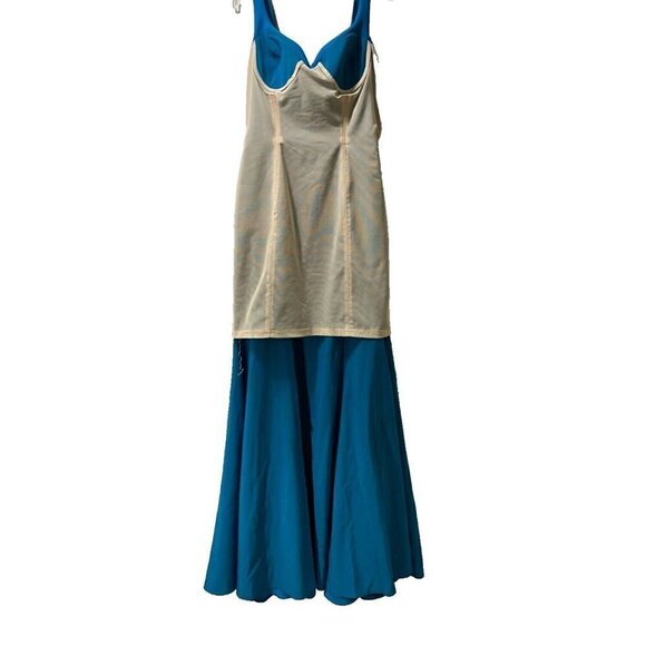 Badgley Mischka Sleeveless Sweetheart Neckline Mermaid Trumpet Maxi Dress Formal - Picture 10 of 14